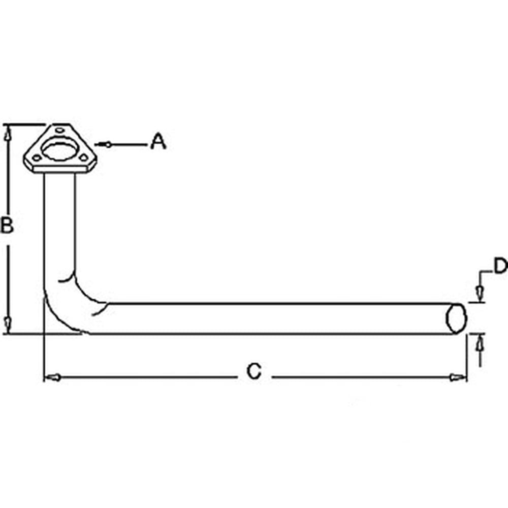 507518M92 Exhaust Pipe Fits Massey Ferguson Tractor 135 w/ Perkins Gas & Diesel