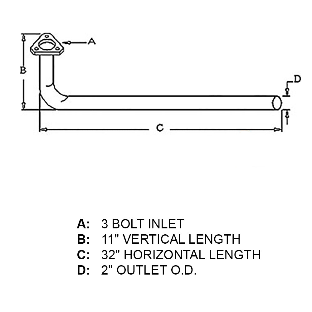 508826M92 New Exhaust Pipe Fits Massey Ferguson Tractor 150