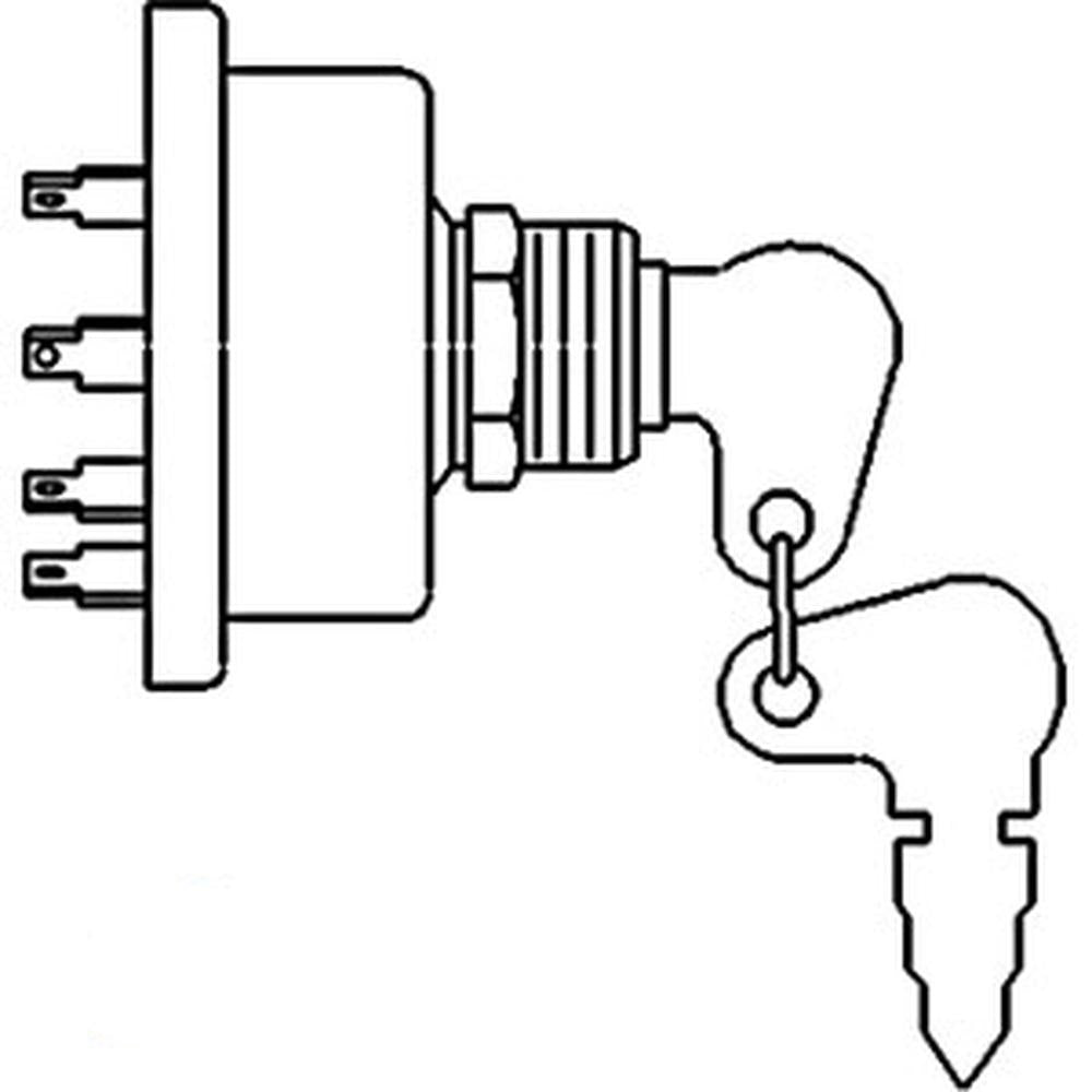 Ignition Switch w/keys 5118433 fits Fiat 350DT 400 400DT 450 450DT 480 480DT