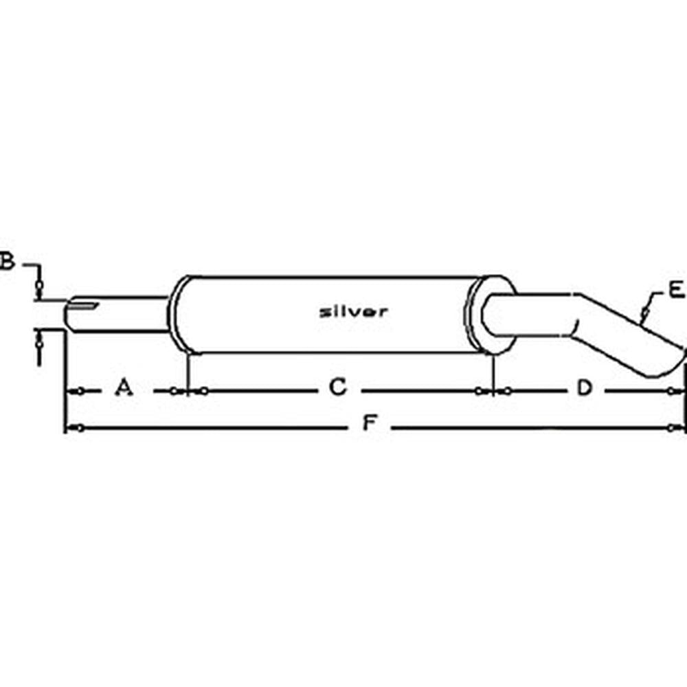 Muffler with Extension Pipe Fits Massey Ferguson Replaces 539525M1