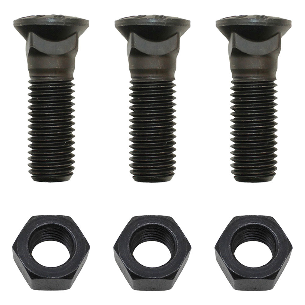 3 -Plow Bolt, Nut, washer Blades/Cutting Edge, 3/4-10X2 1/2 - Grade 8, Dome Head