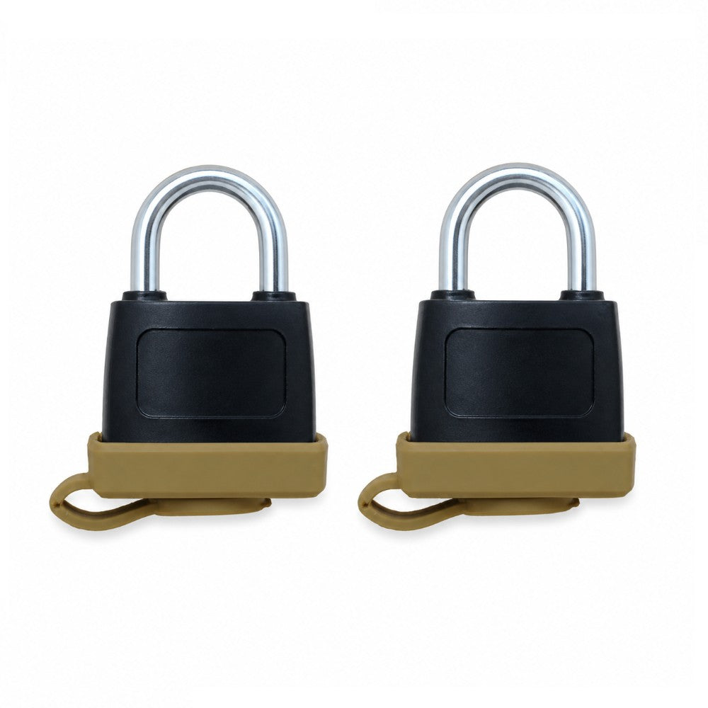 (2) Heavy Duty Weatherproof Padlocks with (2)Keys Rubber Sealed Fuel Cap Lock