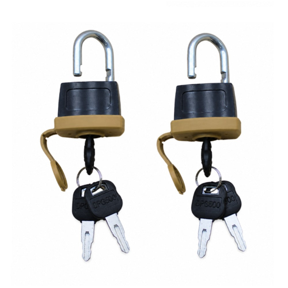 (2) Heavy Duty Weatherproof Padlocks with (2)Keys Rubber Sealed Fuel Cap Lock