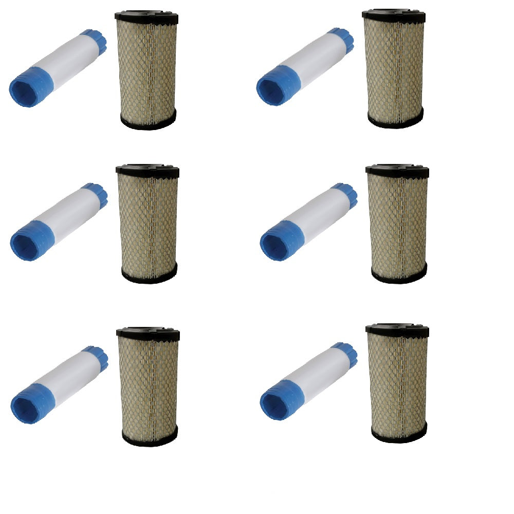 Qty. 6: Inner & Outer Air Filter Fits Kubota Replaces 1665911221