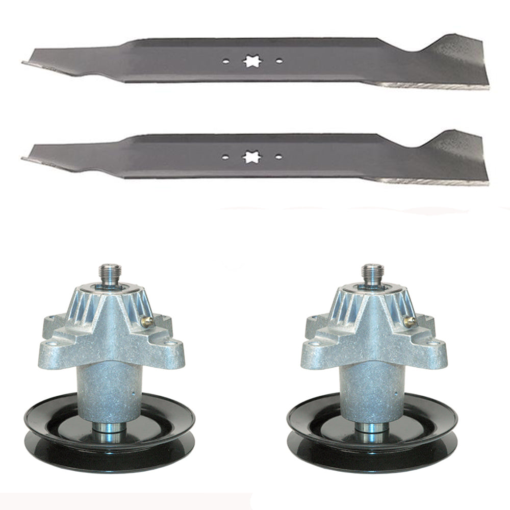Spindle Assembly w/ Pulley & Blade Kit Fits MTD Replaces 618-04474