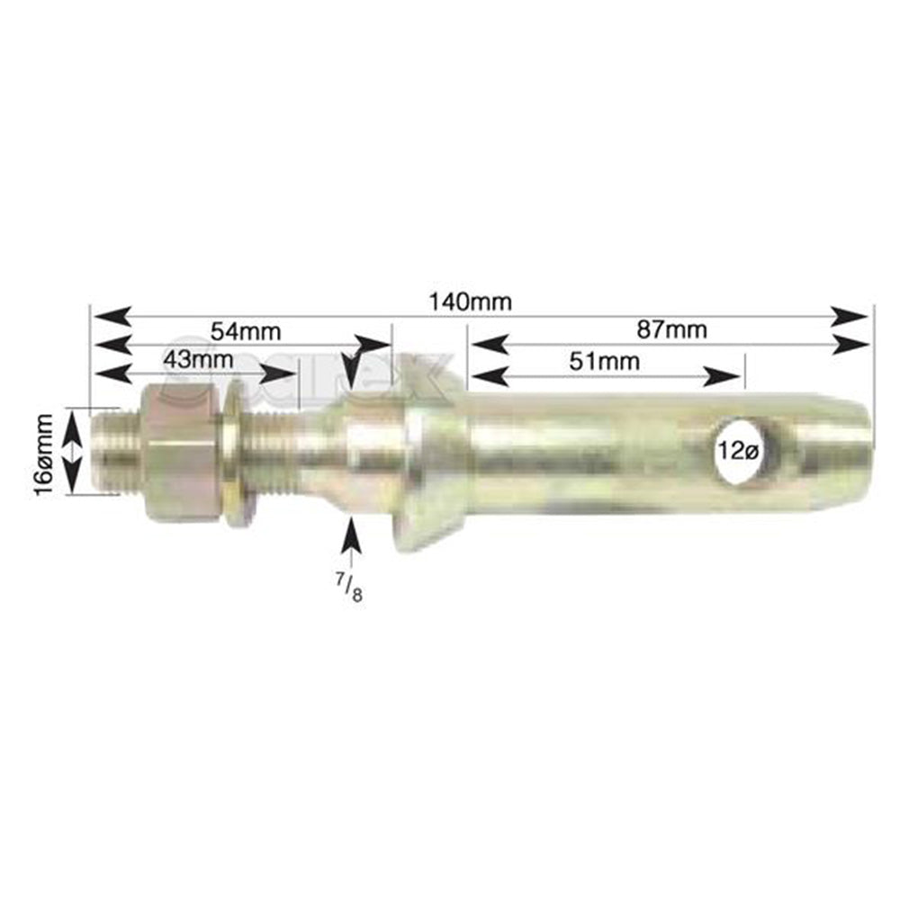 646038M1 7/8" UNF Pin Implement Fits CAT Tractors