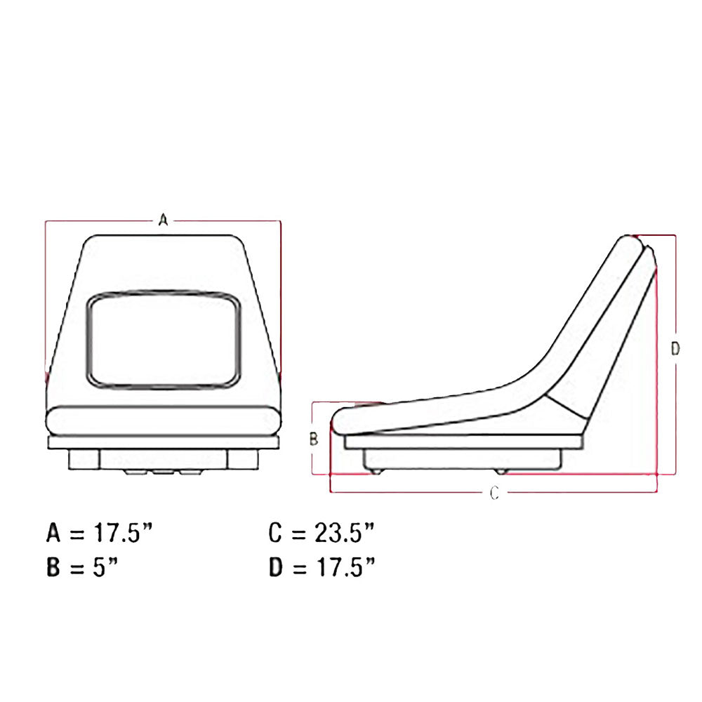 6598809 Seat Fits Bobcat 463 543B 763 863 873 943 953 963 1600 2000 2400 2410 +