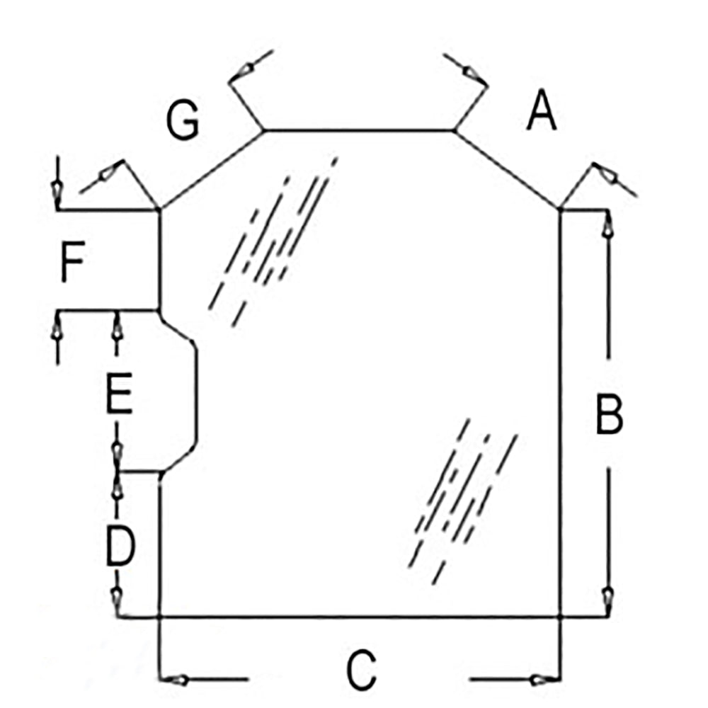 Tinted Door Glass Fits 542B 543 553 641 643 645 653 741 742 743 751 751G 753 753