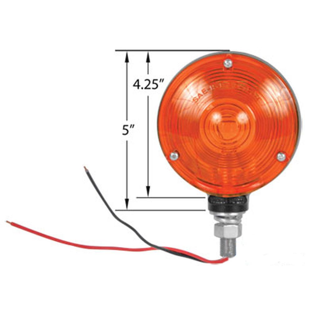 Light Assembly - 12V Safety Warning & Turn Signal Pedestal Mount Round