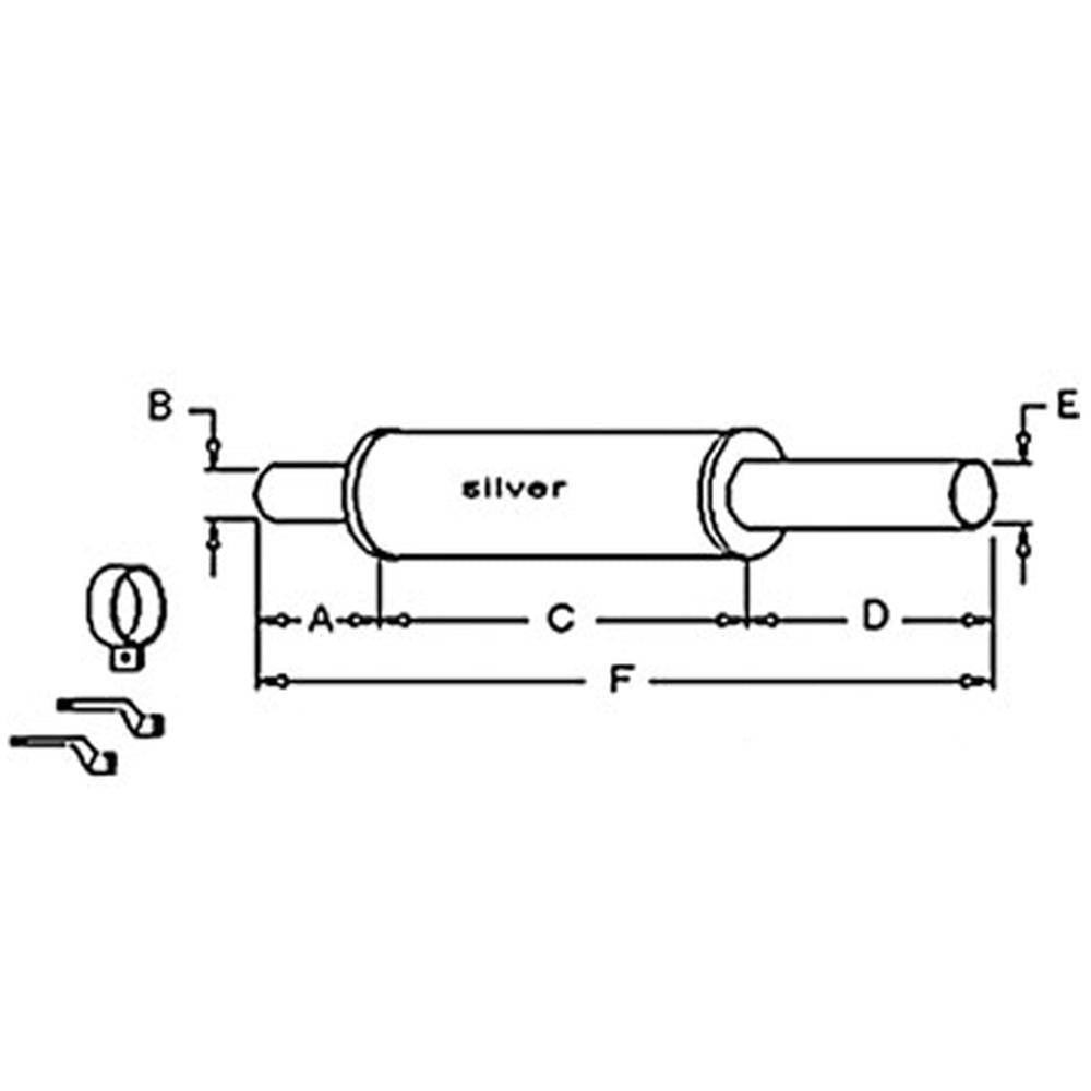 Muffler Fits Allis Chalmers 1.62" Inlet ID 1.75" Outlet OD 70229531