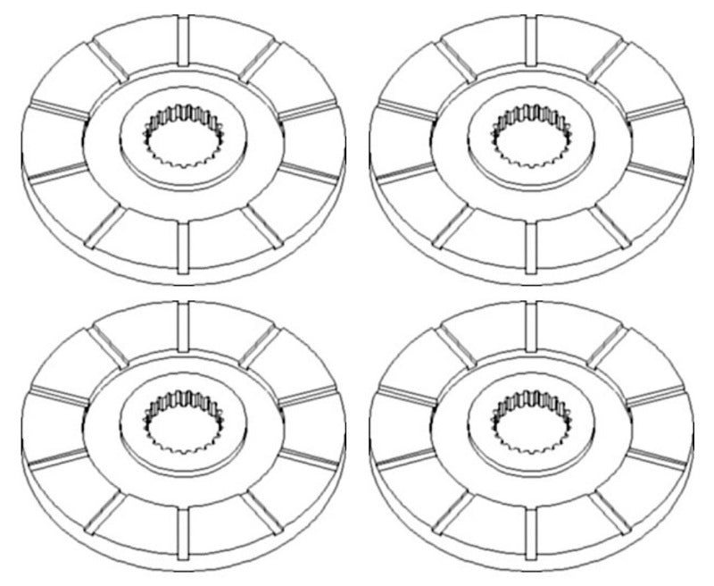70277357 New Set of 4 Brake Discs Fits Mpl Moline Tractor Models G1000 +
