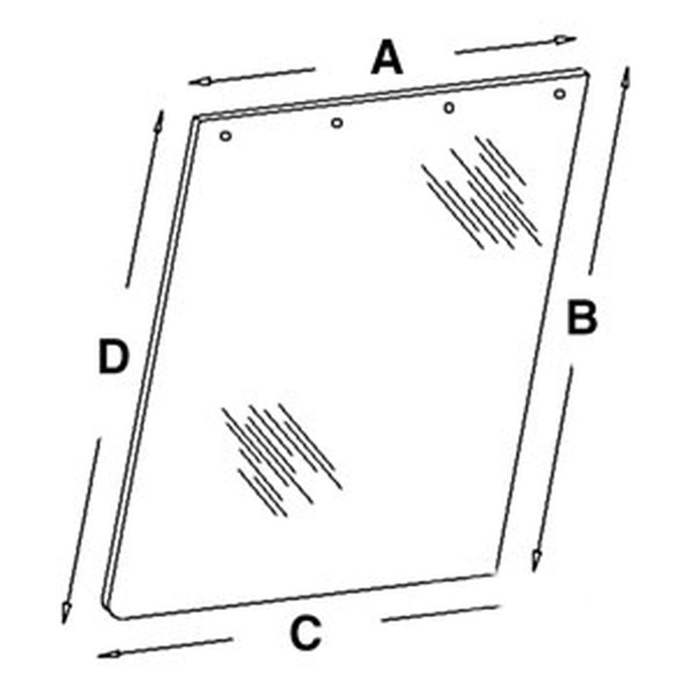 WN-70591658-PEX Glass, Rear, Side, LH or RH Fits Allis Chalmers 7000 7010 7020