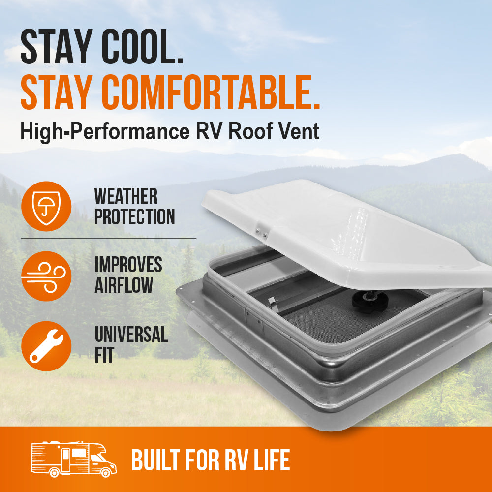 Universal Roof Vent Non-Powered with Exchange Lid - 14" White