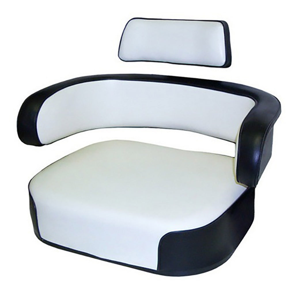 Seat Cushion Set - 3 Piece Vinyl White/Black without Hardware