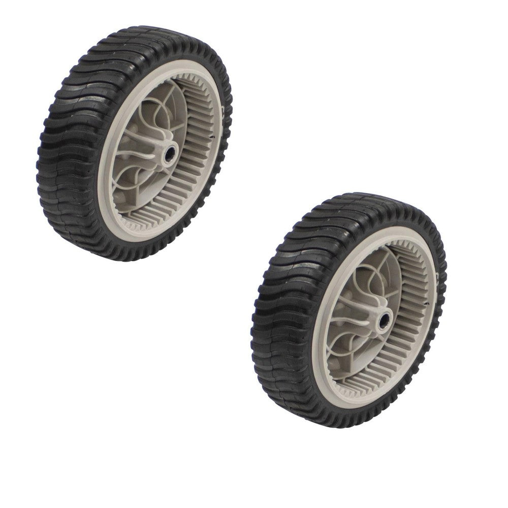 734-04018 Qty 2: Front Lawn Mower Drive Wheels (Green/Gray) Fits Troy Bilt