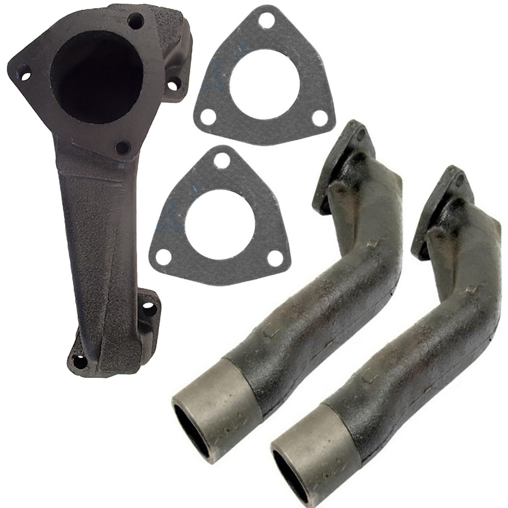 734700M1 Exhaust Manifold w Gaskets & Elbow Fits Massey Ferguson 175 180 255