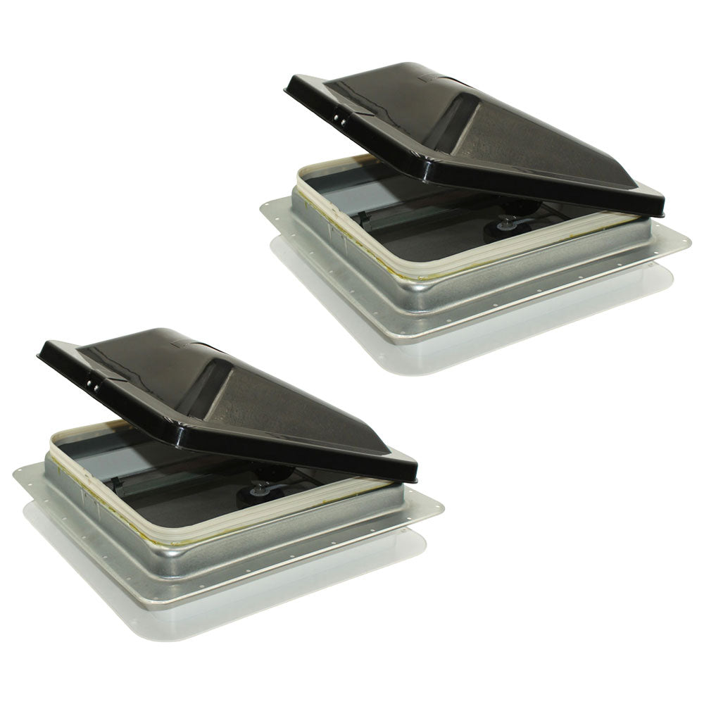 74111A-C1G1 Set of (2) Replacement 14" White Roof Vent w/ Smoke Colored Lid
