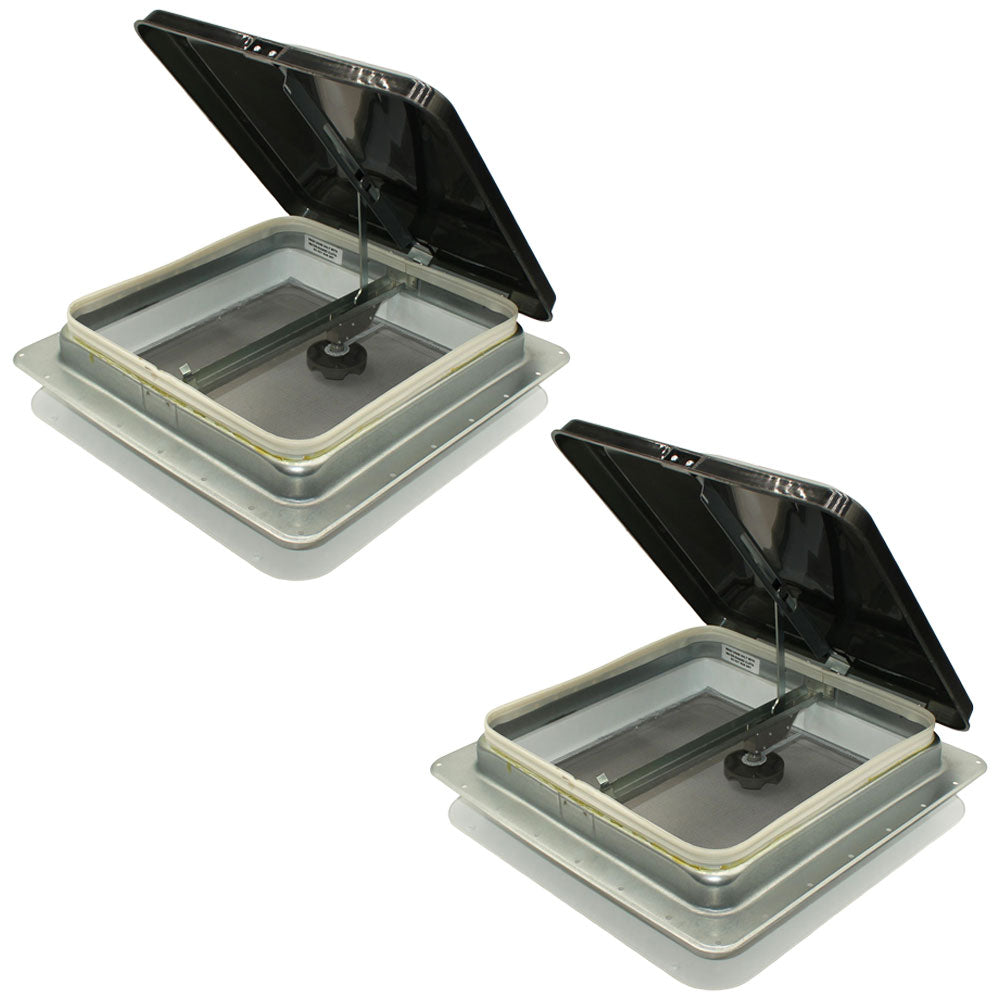 74111A-C1G1 Set of (2) Replacement 14" White Roof Vent w/ Smoke Colored Lid