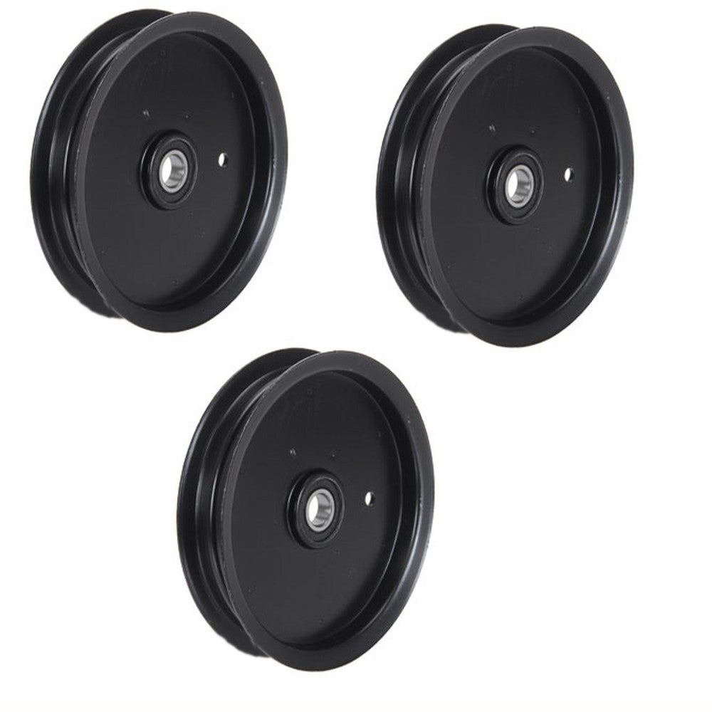 Qty 3: Flat Idler Pulley Fits Hustler Replaces 781385