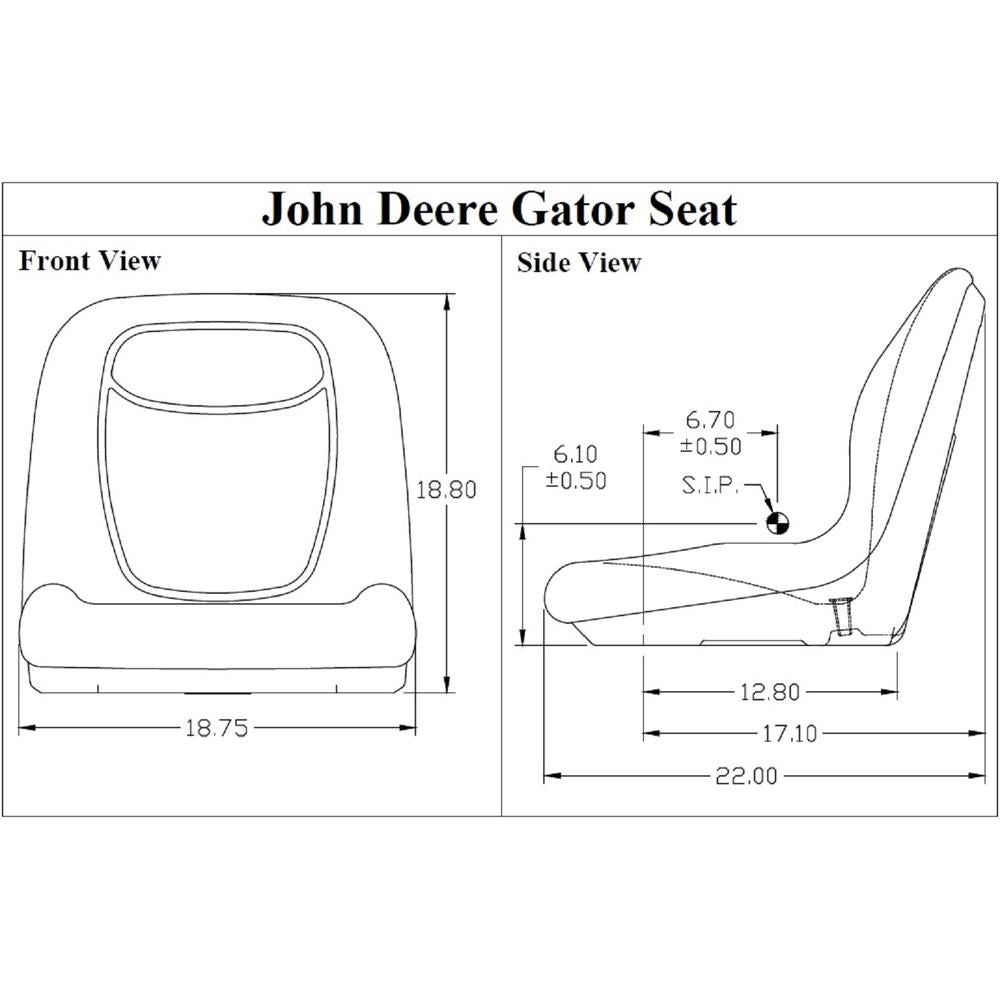 GY20554 Yellow Vinyl Mower Bucket Seat Fits John Deere 325 335 415 425 655 755