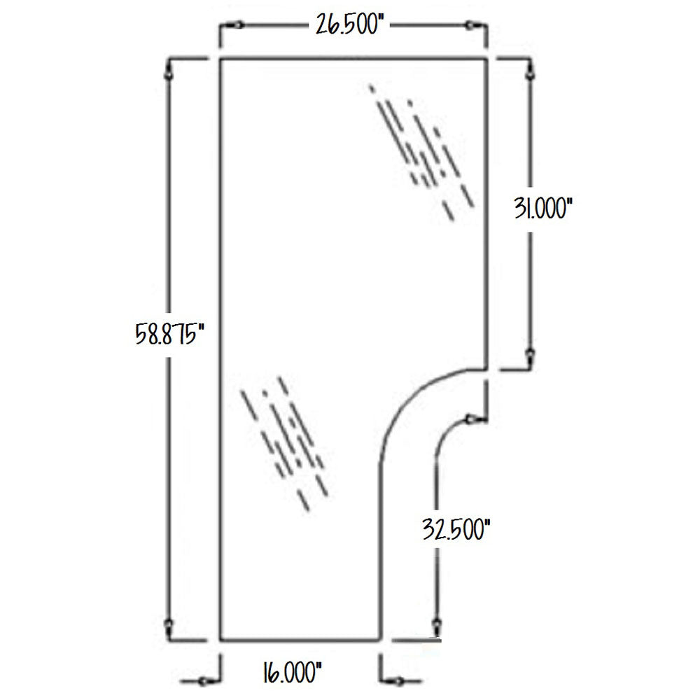 82000367 Tractor RH Door Glass Fits Ford TL100 TL70 TL80 TL90 TS100 +