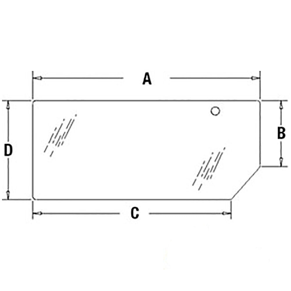 Lower Rear Glass Fits Case/International Harvester Replaces 82000485