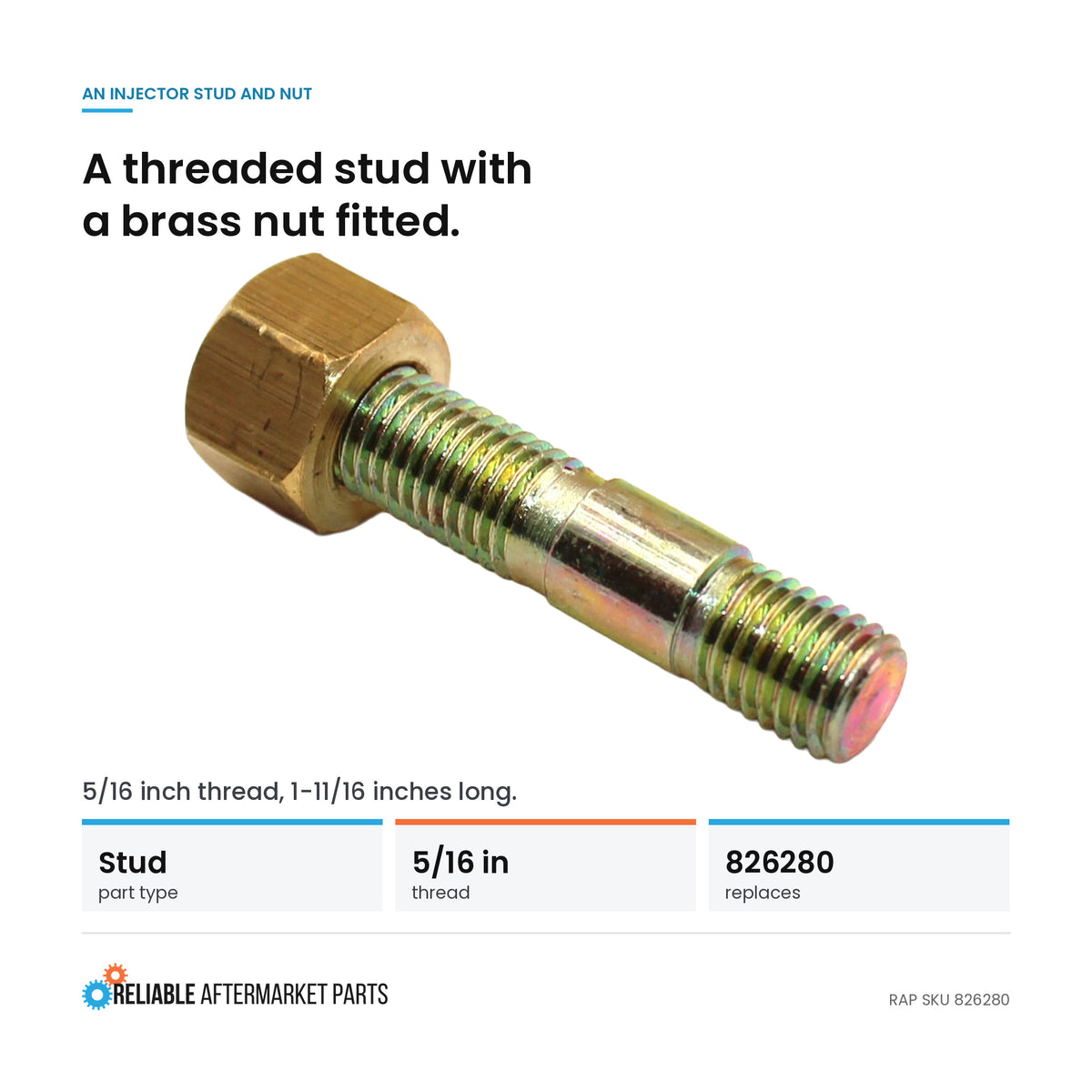 Injector Stud Fits Perkins Replaces 0826232