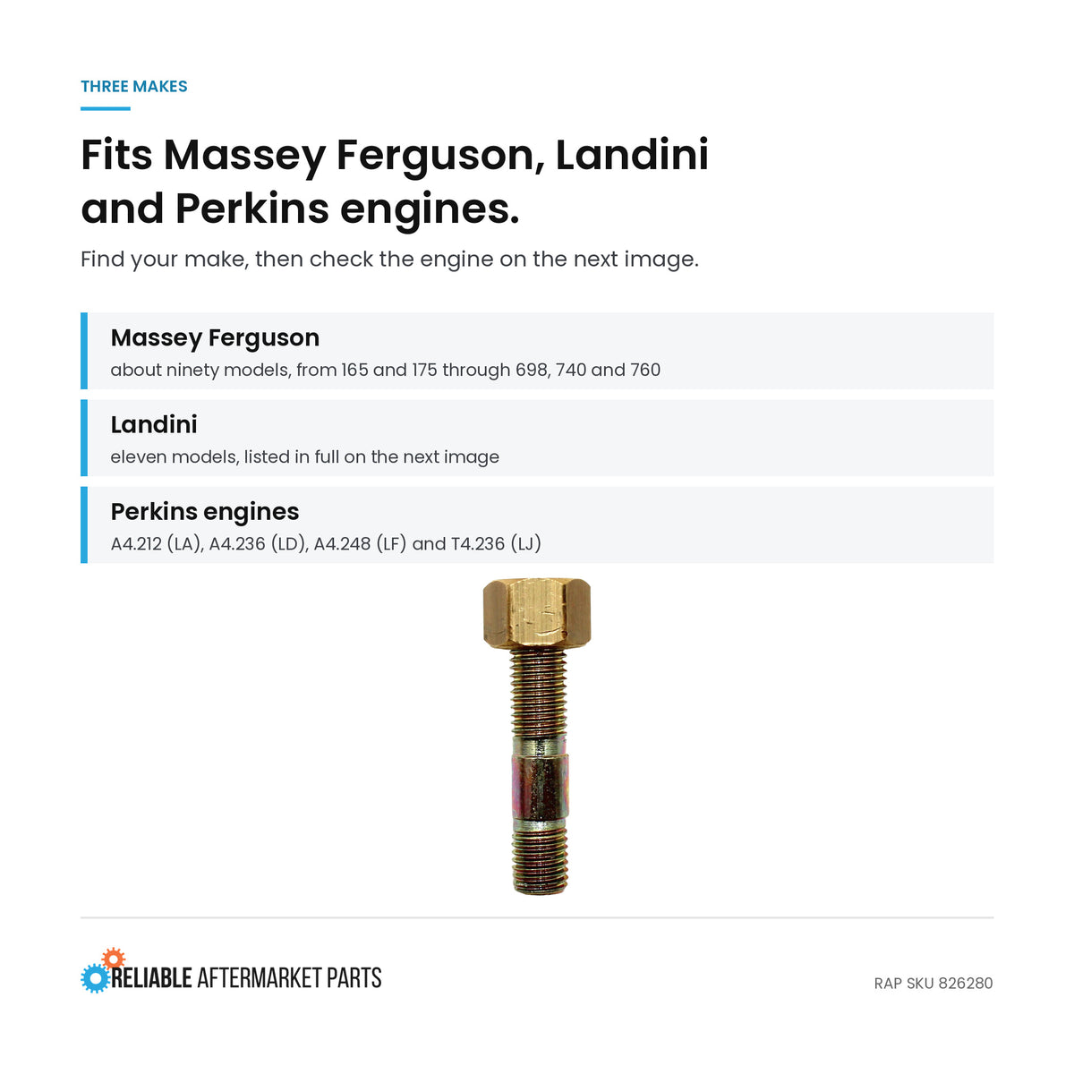 Injector Stud Fits Perkins Replaces 0826232