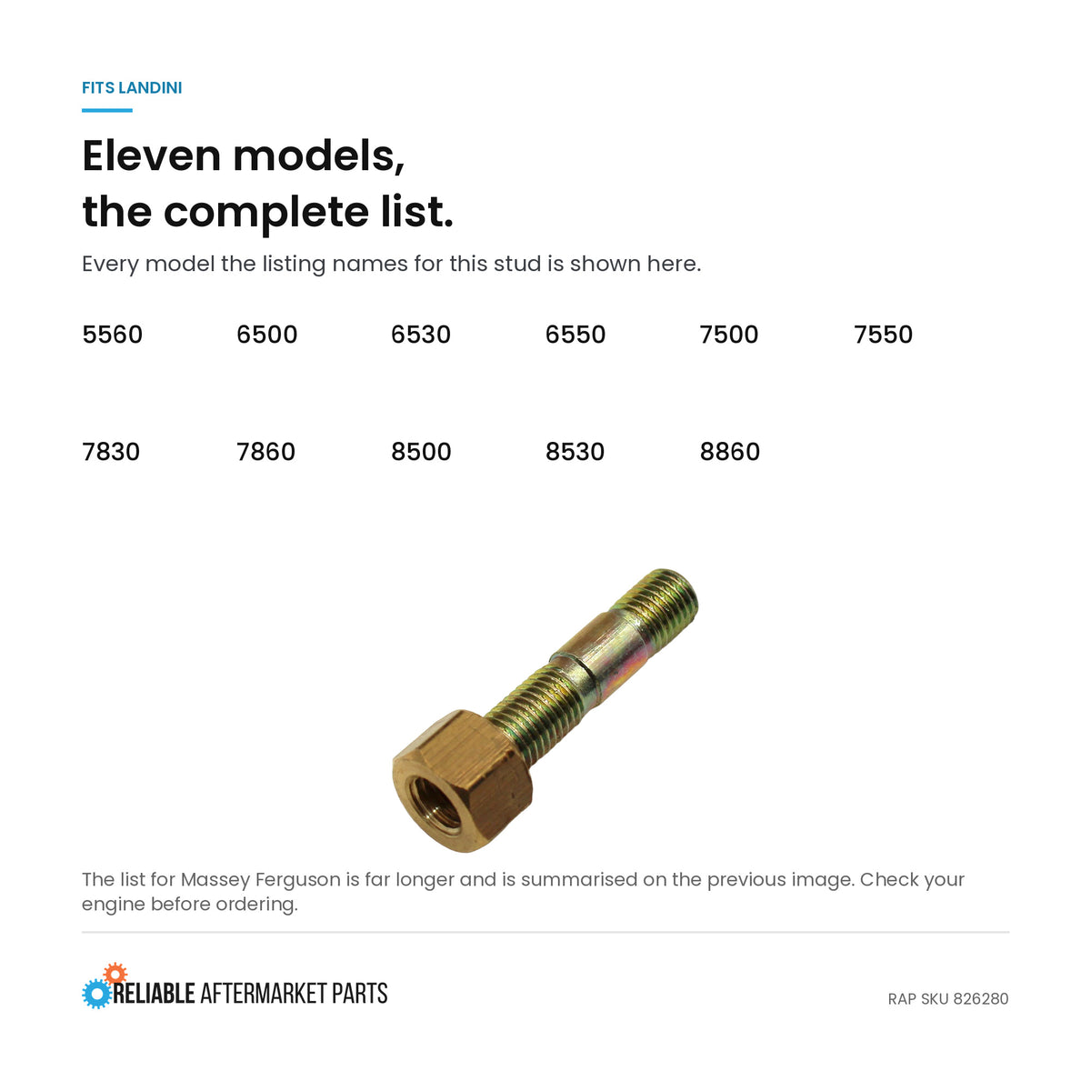 Injector Stud Fits Massey Ferguson Replaces 731327M1