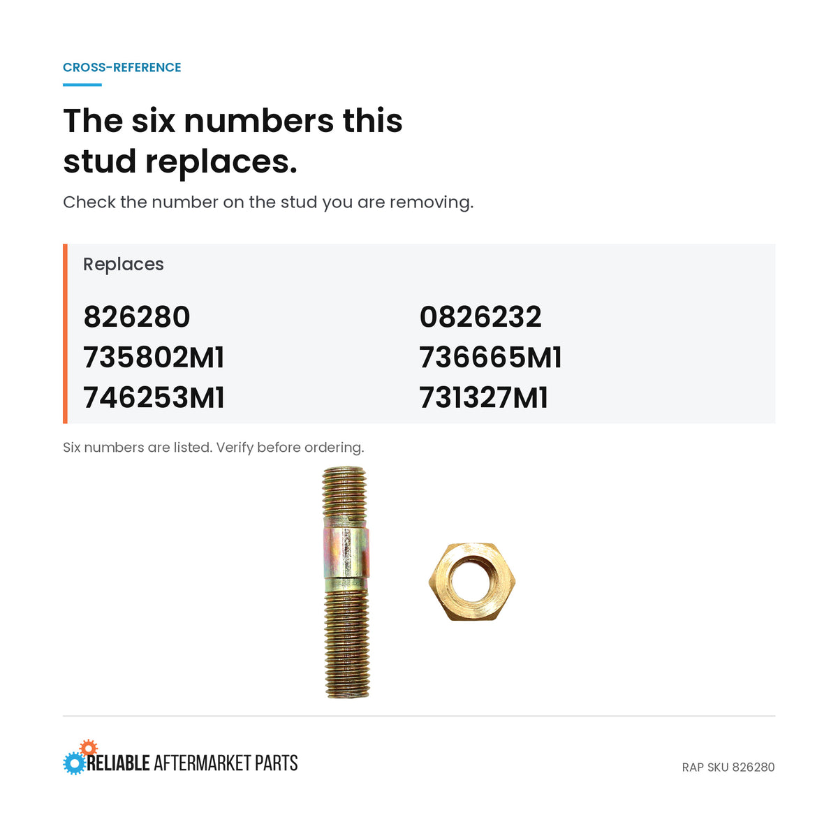 Injector Stud Fits Perkins Replaces 0826232
