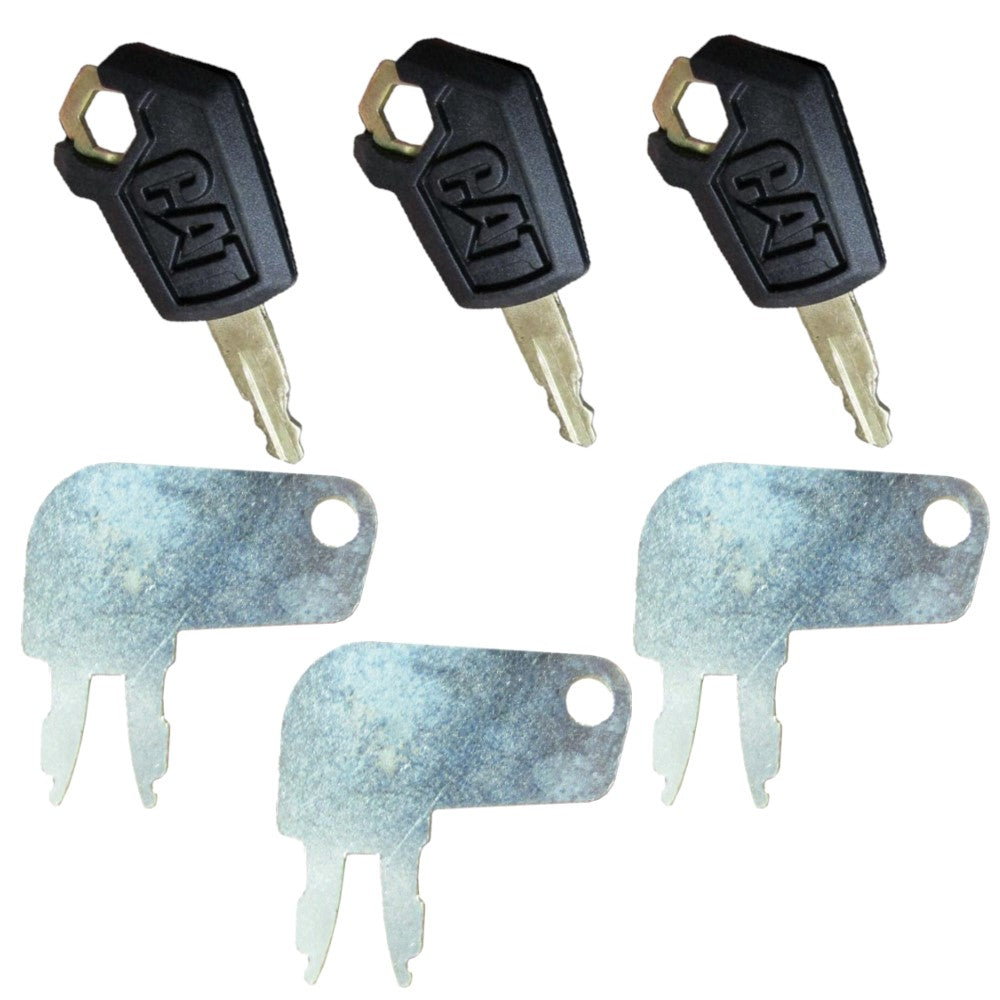 Set of Ignition & Battery Disconnect Keys Fits Caterpillar Backhoes Skid Steers