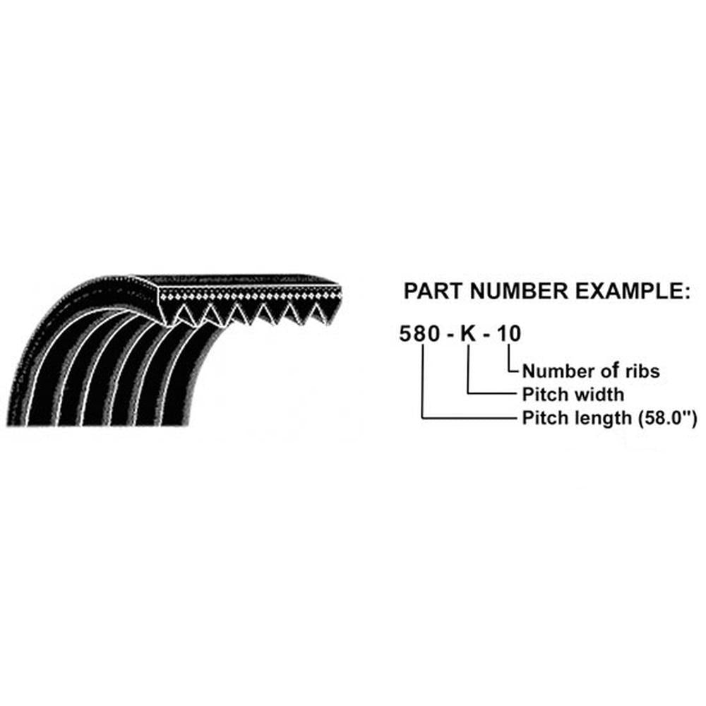 K-Poly V-Belt Fits Universal Products Replaces 1005K6