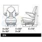 High Back Industrial Seat w/ Suspension, Slide Track, Black Vinyl, Fits Most