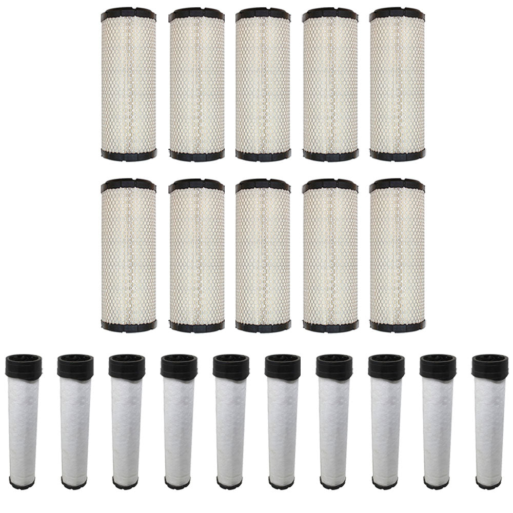 Qty 10: Inner and Outer Air Filters Fits Kubota Replaces 11013-7019