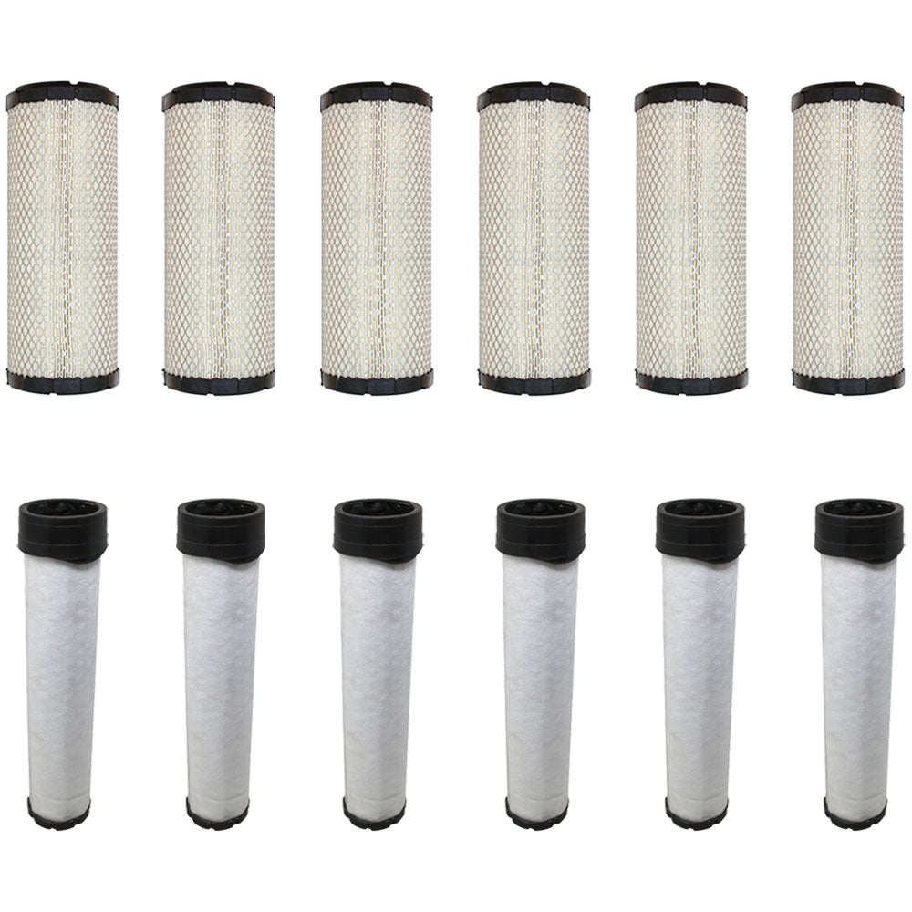 Qty 6: Inner and Outer Air Filters Fits Yanmar Replaces 119808-12520