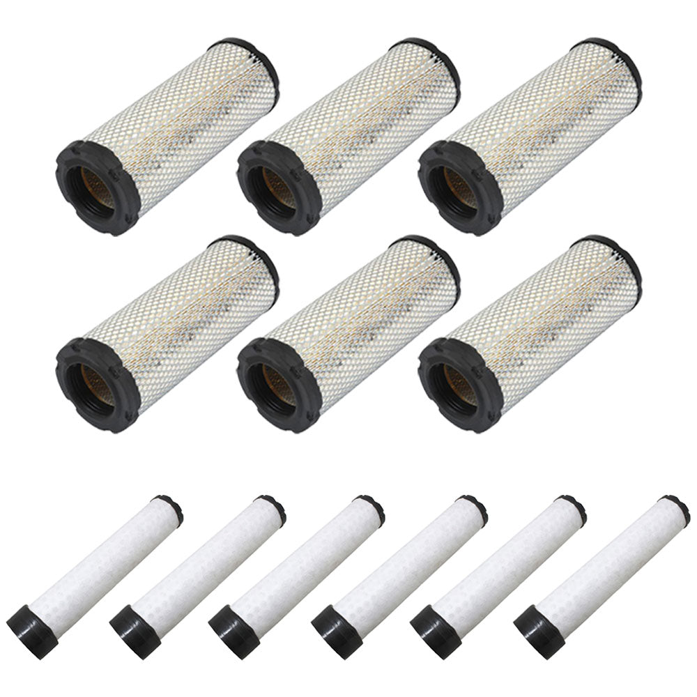 Qty 6: Inner and Outer Air Filters Fits Yanmar Replaces 119808-12520