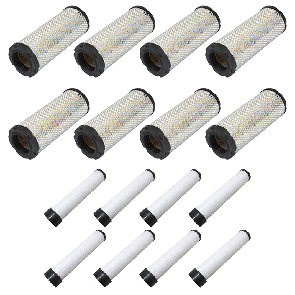 Qty 8: Inner and Outer Air Filters Fits Hitachi Replaces 00181071