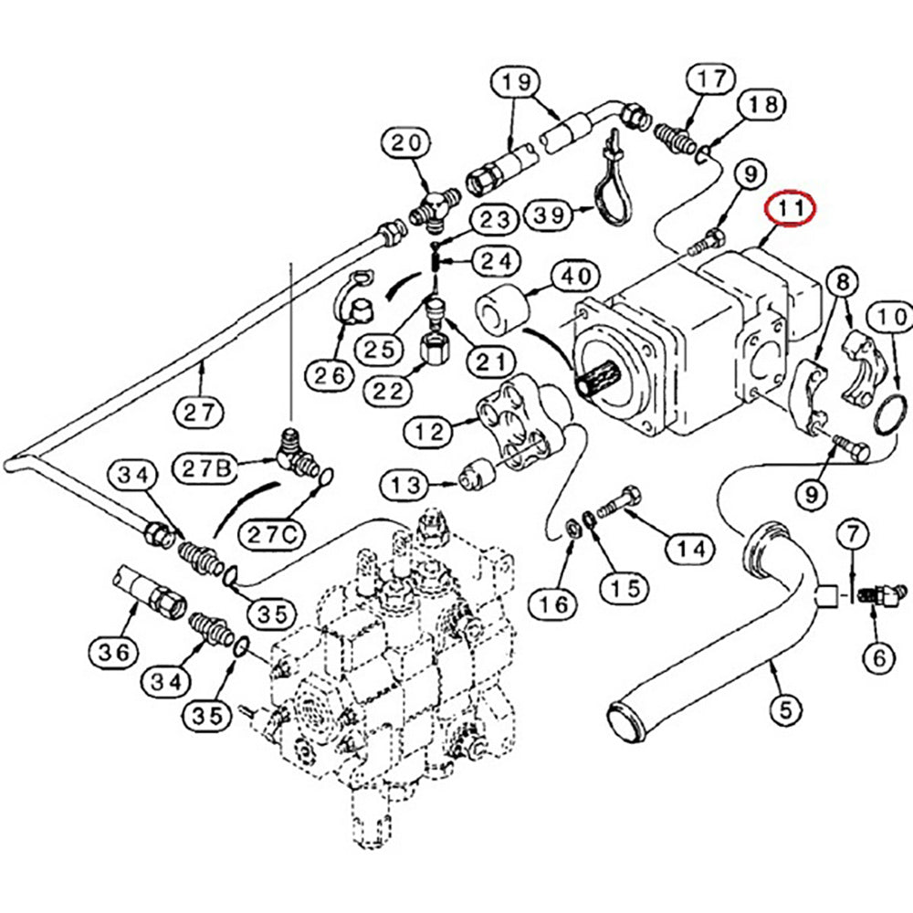 87433897 REPLACEMENT HYD PUMP 580M, 580L, 580SL BACKHOE Fits Case