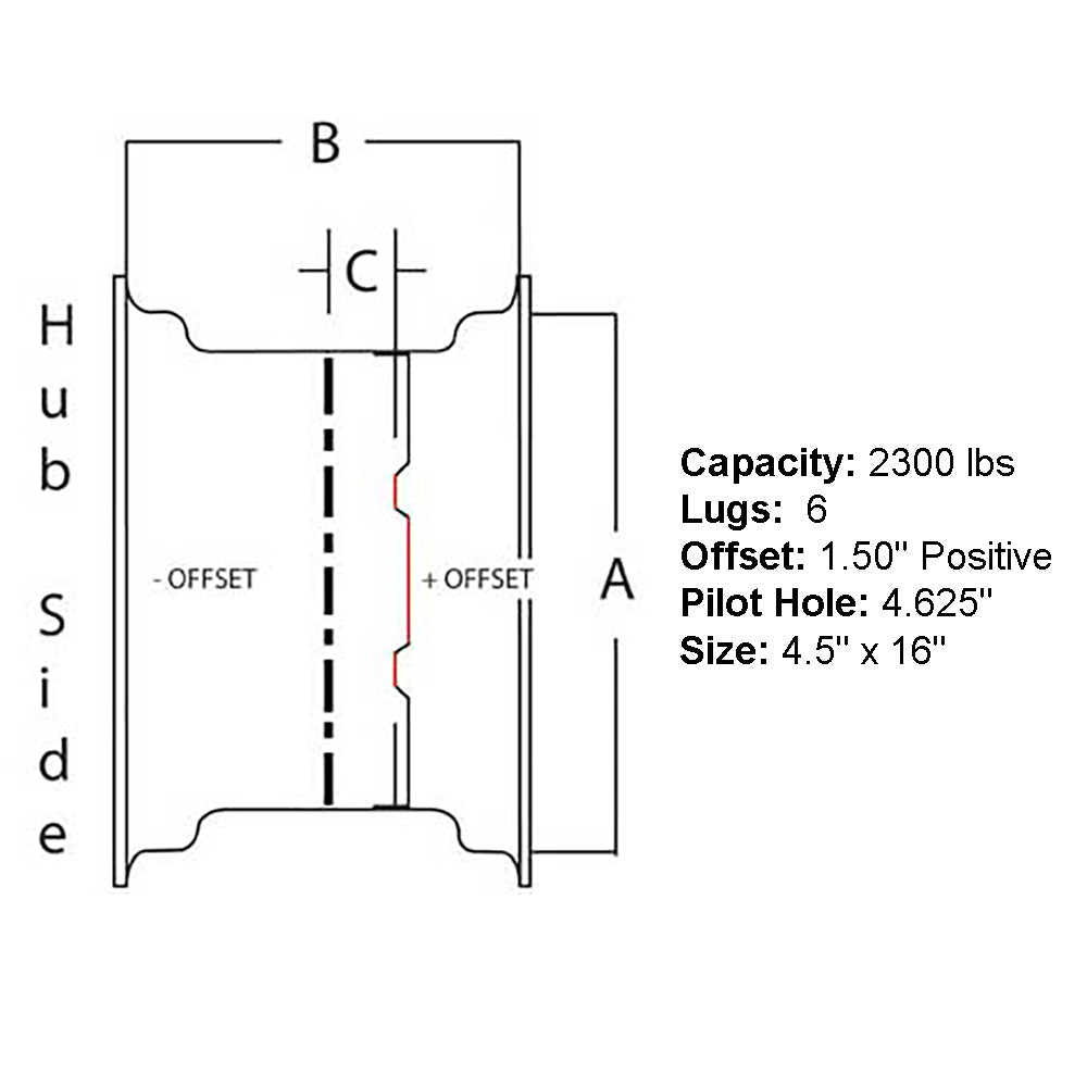 4.5" x 16" Front Wheel Fits Massey Ferguson Fits Ford Fits International