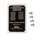 Patent Data Plate Fits Ford 8N 8N14001