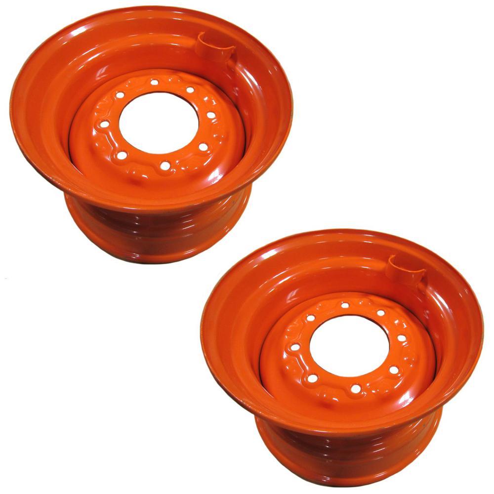 (2) Orange Wheel Rim 16.5X9.75X8 Fits Bobcat Skid Steer Loader S220 S250 S300