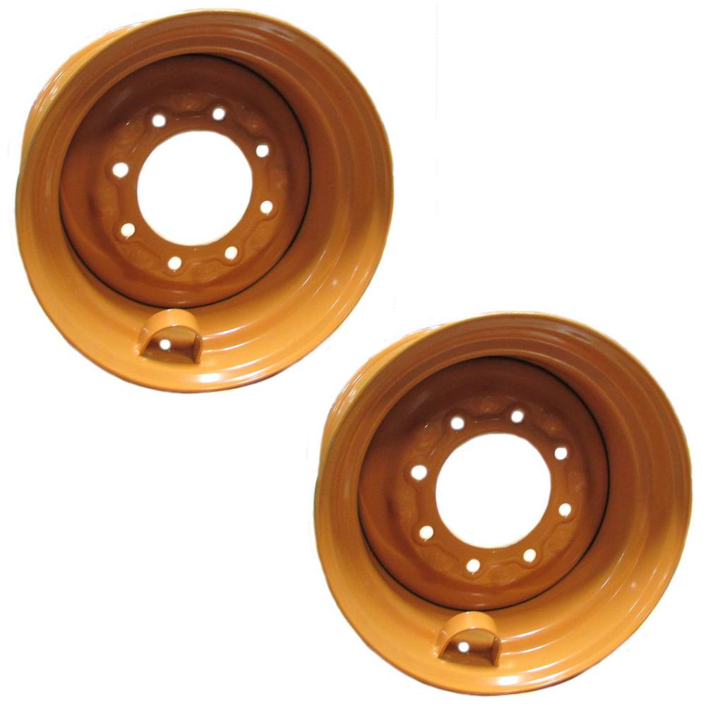 Two (2) Tan 16.5X9.75X8 Wheel Rims Fits Case Skid Steer Loader 12-16.5 Tires