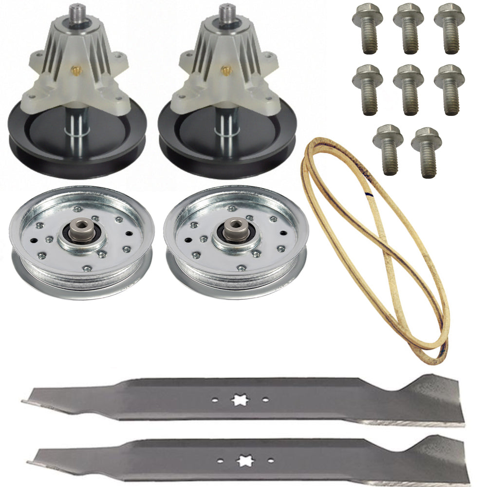 Deck Rebuild Kit Spindles Blades Pulleys Belt Fits LTX 1040 2010-2014