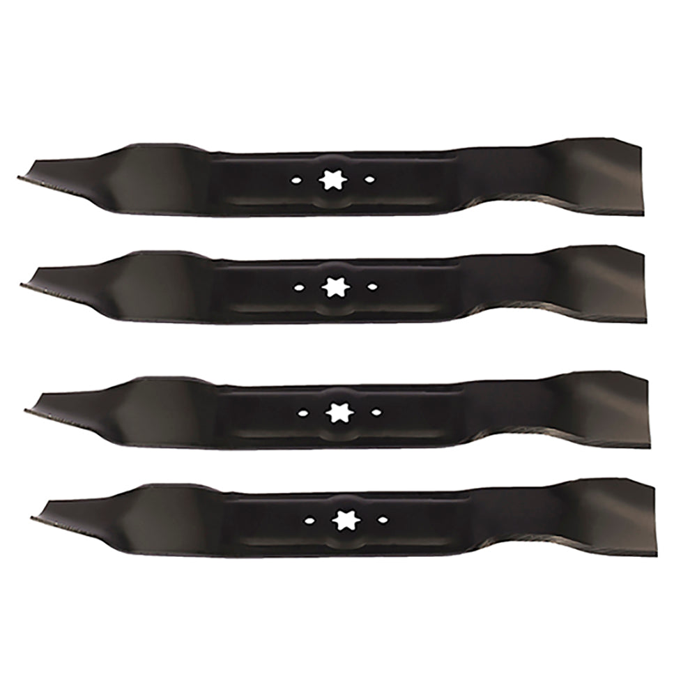 98-093 4 Pack Blades for MTD 42" 942-04312, 942-04308 Clover 6 Point Star