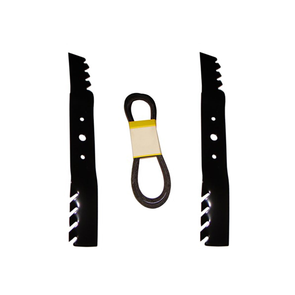 Mulching Blades & Belt Kit Fits John Deere LT133 LT150 LT155 AM100946 M126536