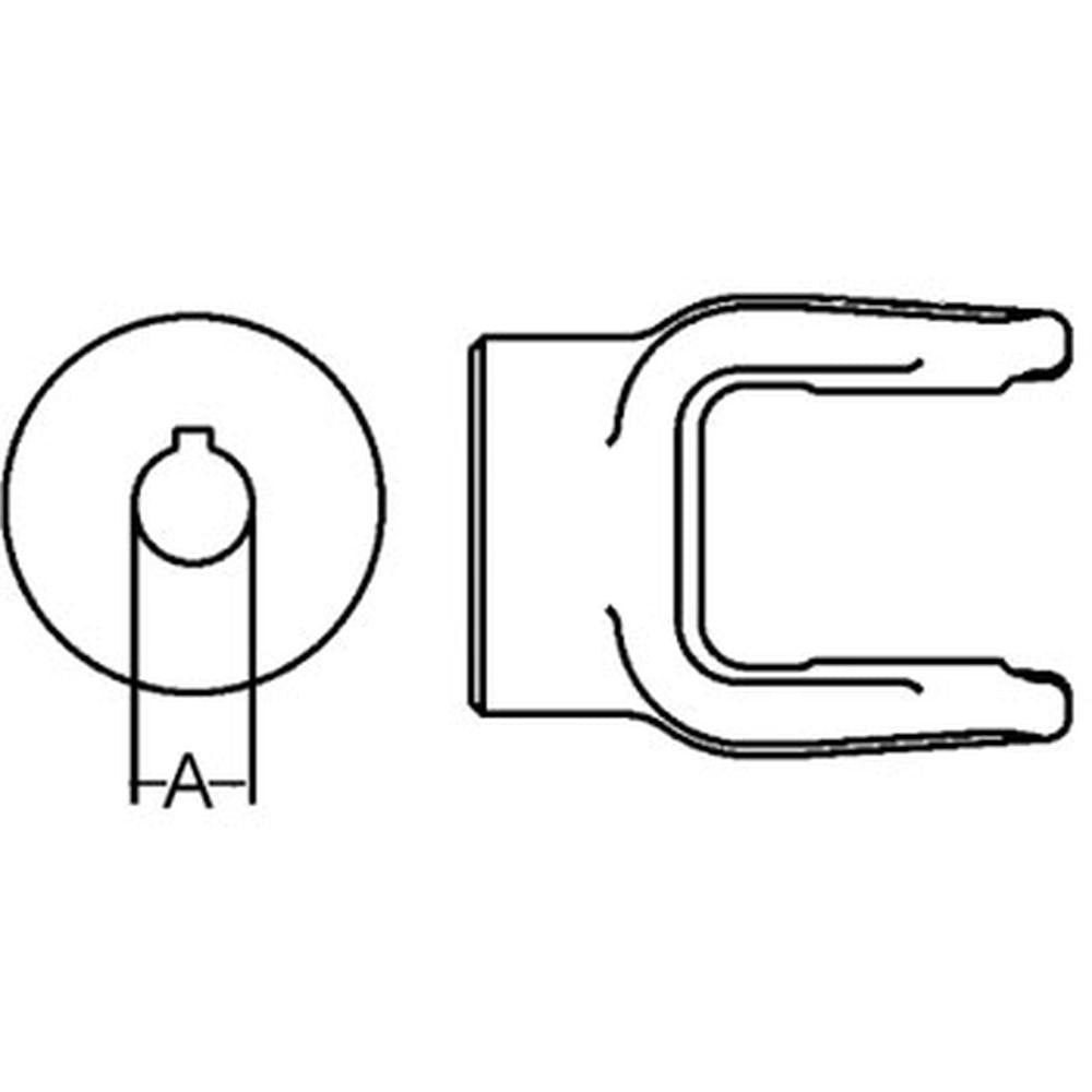 A-800-0610-AI Round Bore Implement Yoke (w/ Keyway & Set Screw)