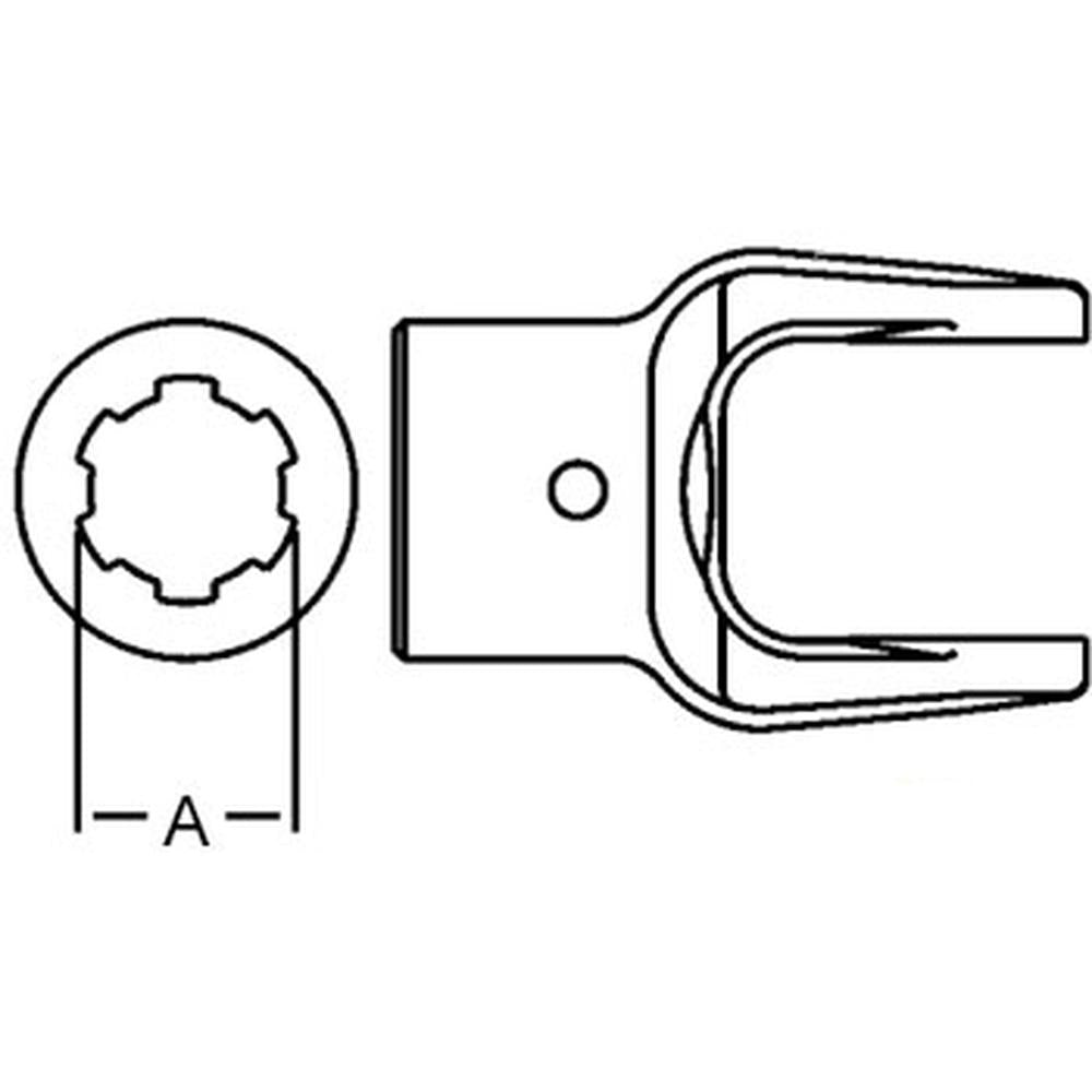 A-D128106-AI Implement Yoke Splined Bore w/ Pin Hole