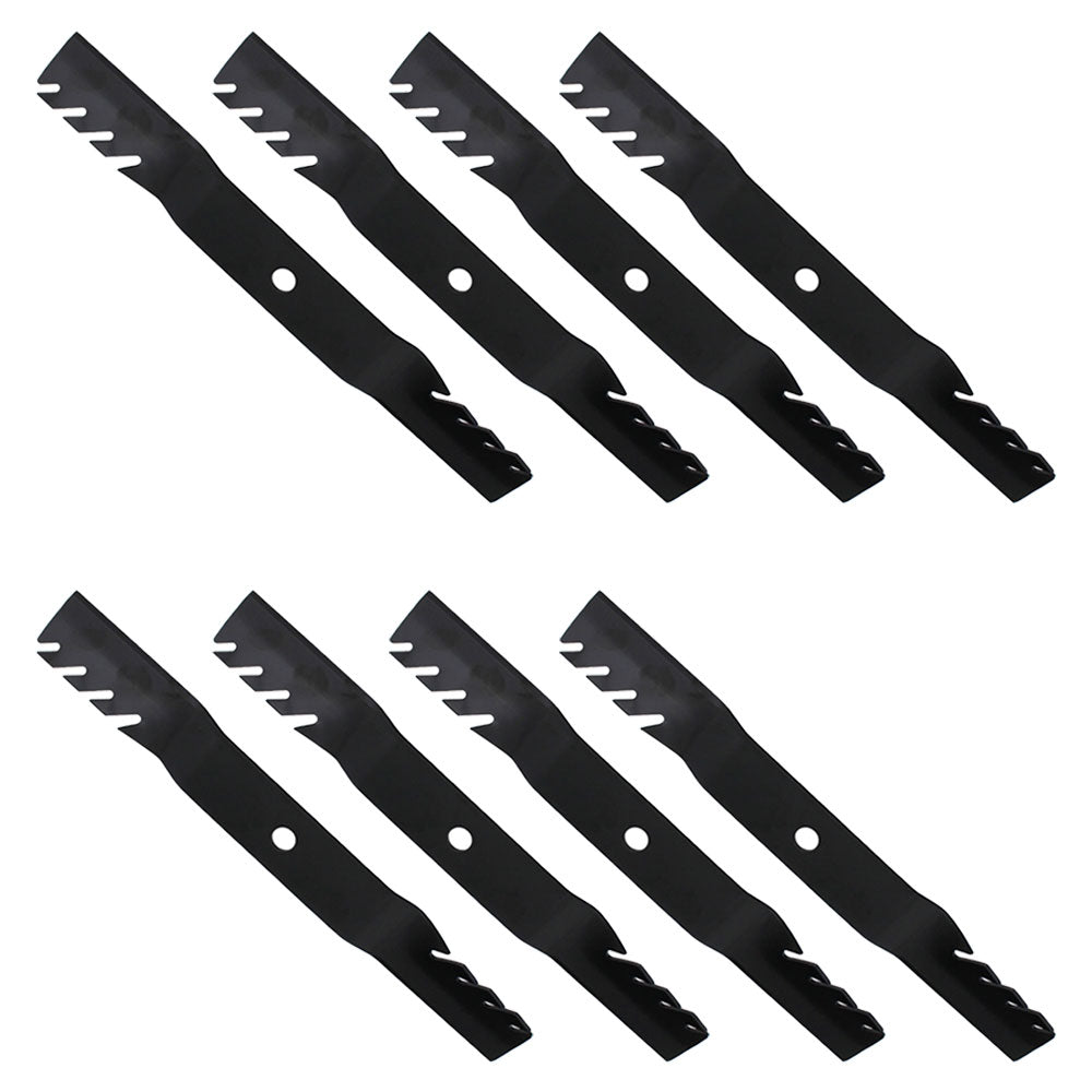 Qty 8: Toothed Mulching Lawn Mower Blades Fits John Deere Replaces M170639