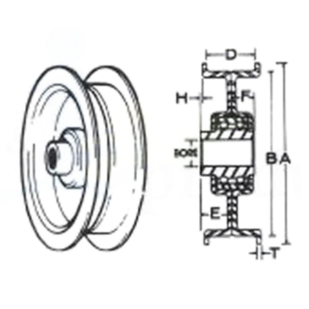 B1SB714 PULLEY/FLAT IDLER W/FLANG