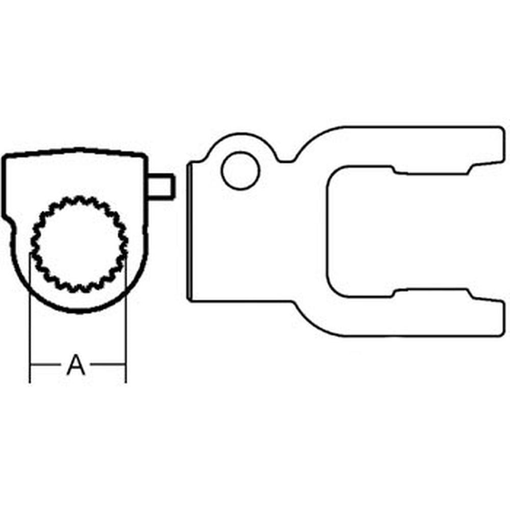 A-BP507020151-AI Tractor Yoke, Splined 1 1/8" - 6 Spline w/ QDP
